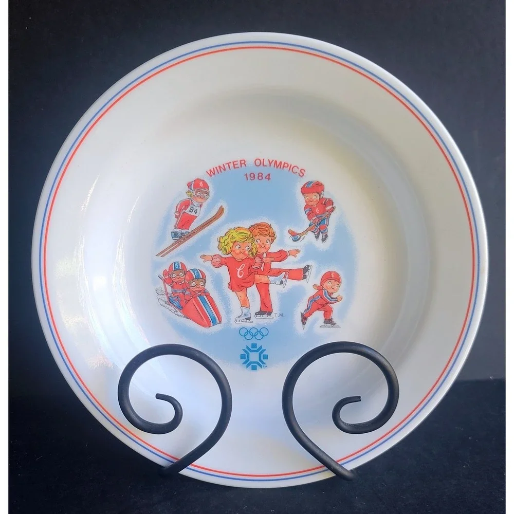 Vintage‎ Corelle Campbells 1984 Winter Olympics Flat Rim Salad Soup Bowl